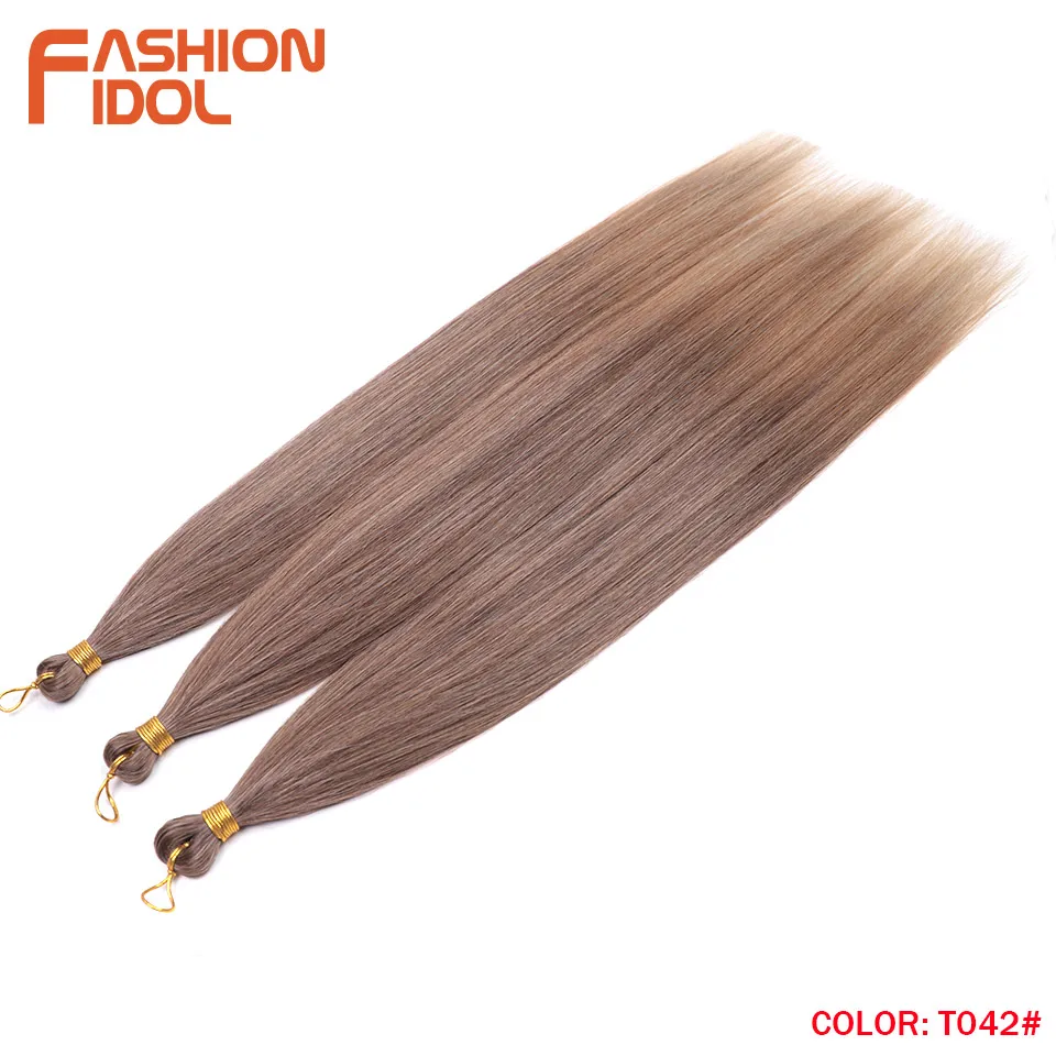 Ariel glattes Haar Bündel häkeln Zöpfe Haar synthetische 28 Zoll 3 Stück Flechten Haar Ombre blonde Yaki häkeln Haar verlängerungen – Detail 10