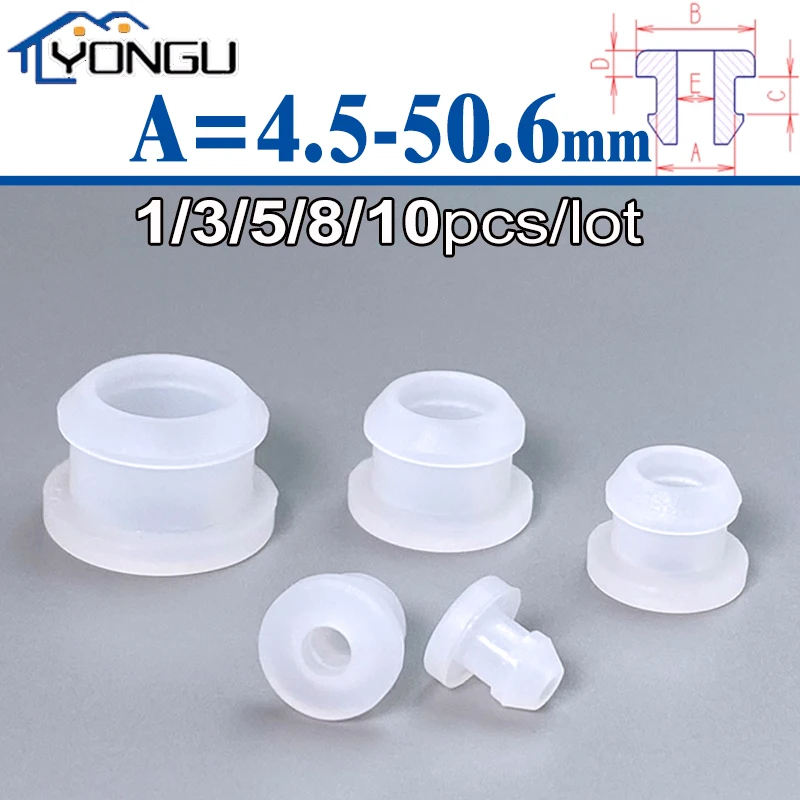 Transparent Hole Plug 4.5mm-50.6mm Round Hollow Silicone Rubber Grommet Wire Cable Wiring Protect Bushes O-rings Sealed Gasket