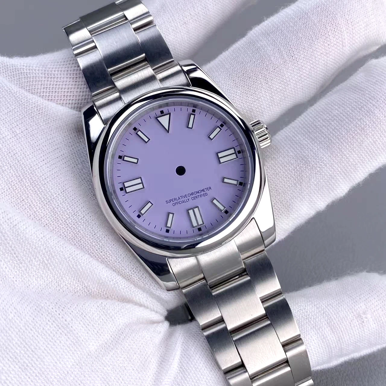 36/39mm NH35 silver watch case stainless steel sapphire glass fit NH35 NH36 movement 28.5mm dial waterproof Watch Case NH35