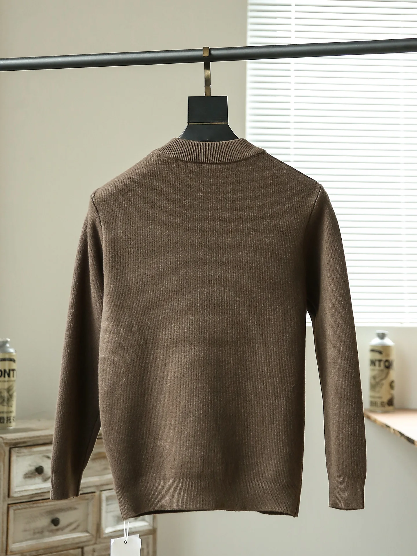 Thiened One-Piece Fce Men's Faionable round Ne Warm Knitted Sweater Casual All-Match Autumn Winter New Arrival