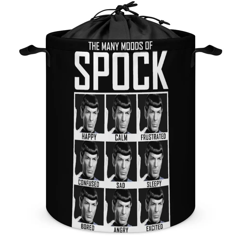 Star Trek Original Series Many Moods Of Spock Storage Box Laundry Basket Multifunctional Towels Handle on Both Sides Portable No