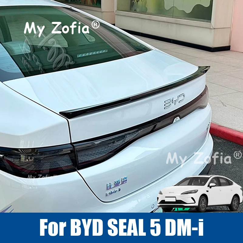 

For BYD SEAL 5 DM-i 2025 2026 Car Rear Trunk Lid Lip Body Kit Spoiler Wings ABS Black Carbon Tuning Exterior Accessories
