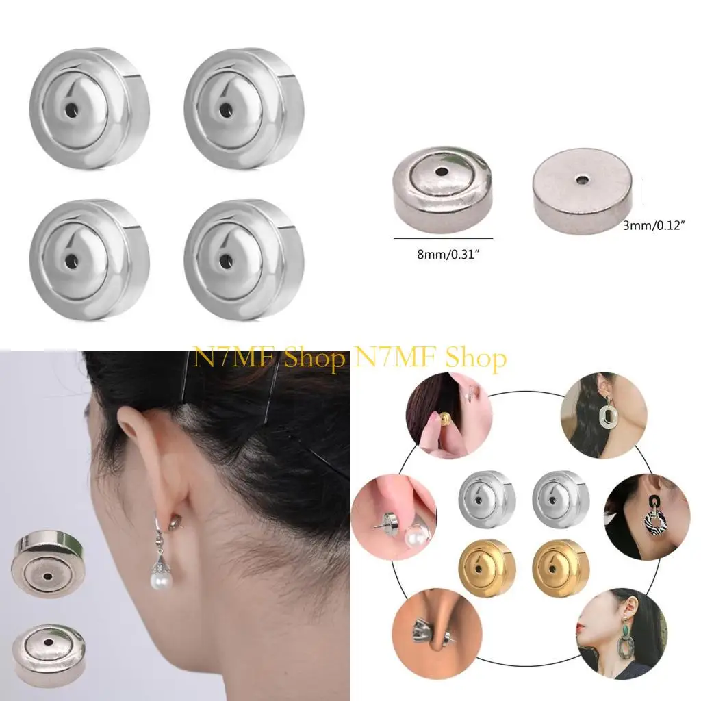 

N7MF Secure Earring Replacements Stainless Steel Ear Safety Backs for Droopy Ears