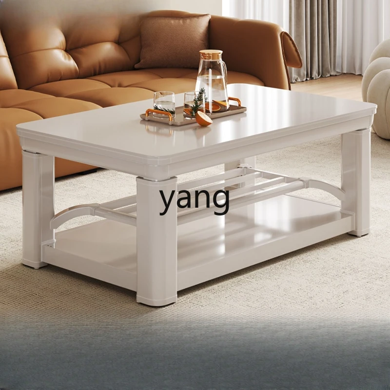 

LH lifting heating table high crystal mica sheet coffee table one body movable electric heating table