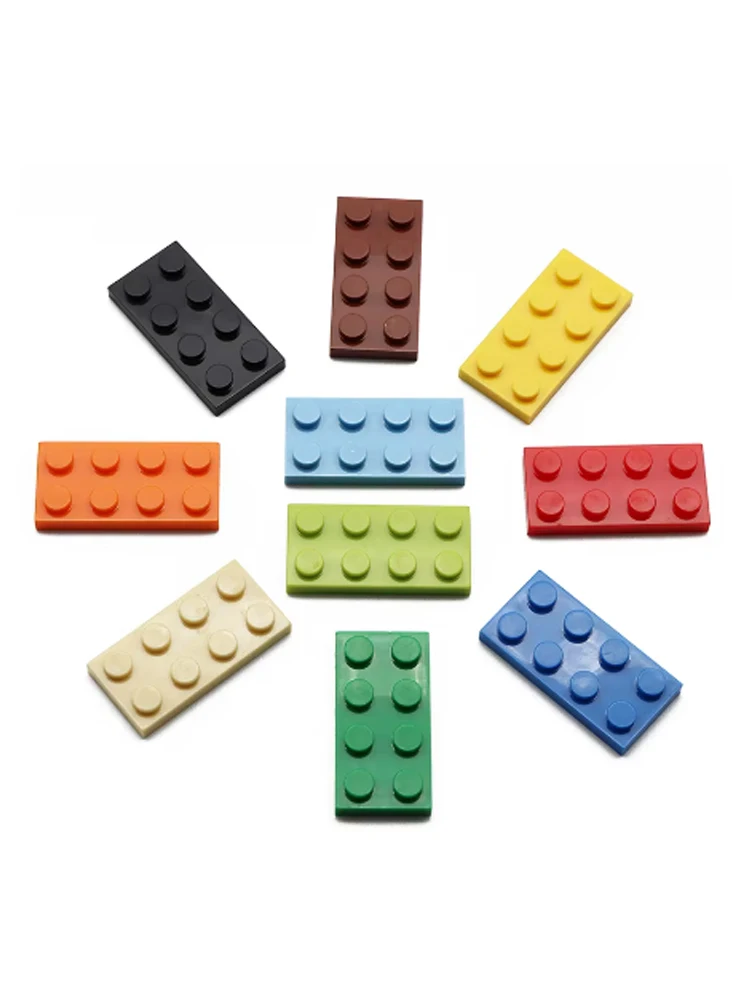 40 pcs DIY Building Blocks Thin Graphic Bricks 2x4 Dots Science Creative Build 3020 Plastic Toys Compatible