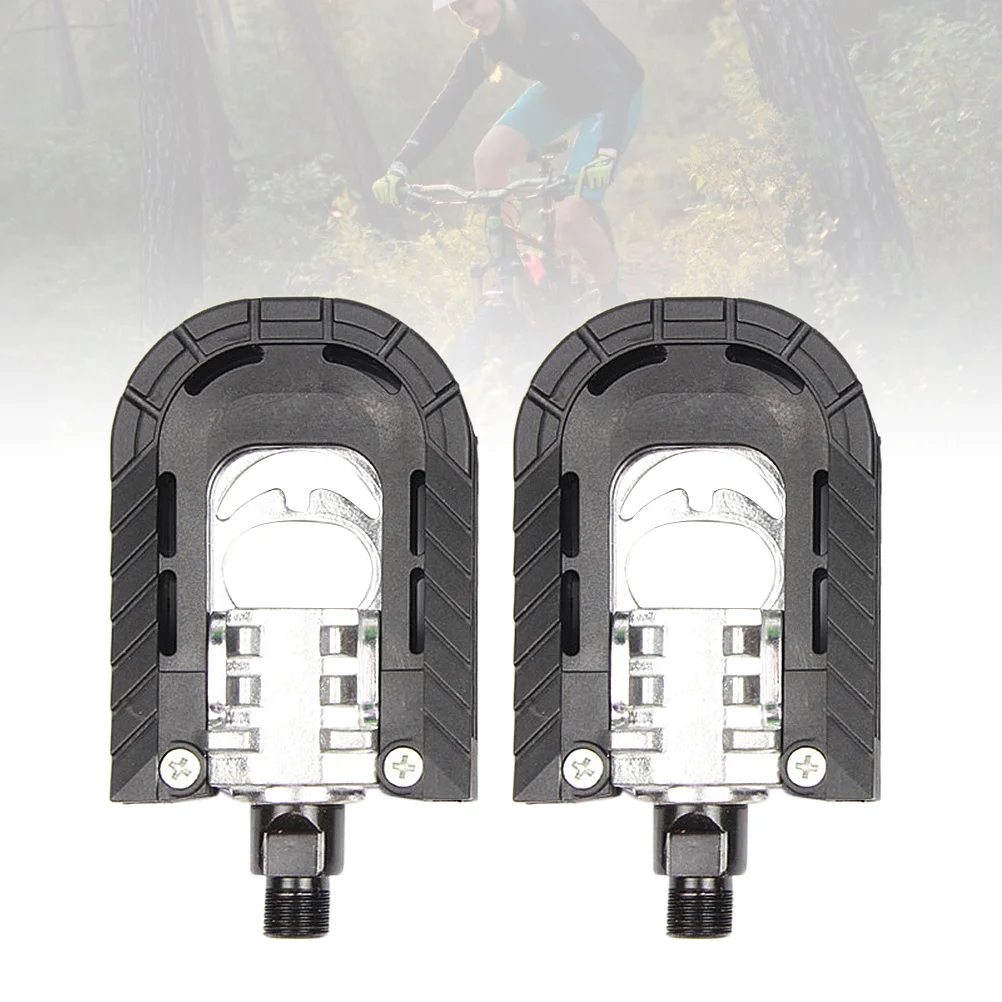 

1Pair Aluminum Alloy Foldable Mountain Bike Pedal Universal Non-Slip Platform Flat Pedals for Road Commuting Riding