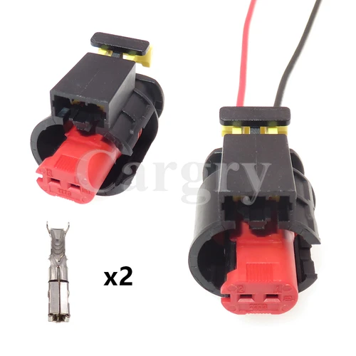 Imagen 1 del producto 1 juego 2P 284556-1 284576-1 Válvula de sincronización Variable para coche VVT enchufe válvula solenoide enchufe de cableado eléctrico conector de automóvil
