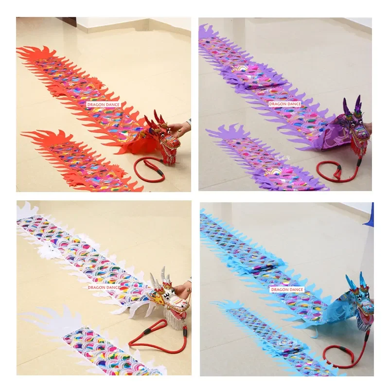 2&4 m Chinese Dragon Dance Ribbon Set Traditional Stage Performance Fitness Toys New Year Gift For Children Festival Celebration