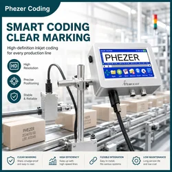 Phezer QR Bar Batch Code Date Number Logo Expiry Date Label Printer TIJ 12.7/25.4mm PX1 Online Inkjet Printer Thermal Computer