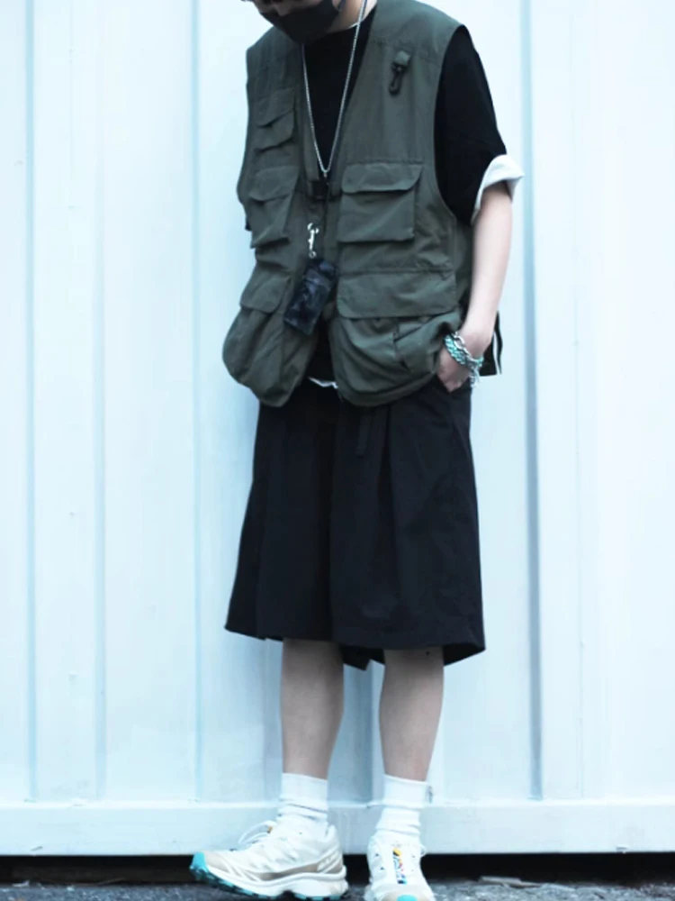 

Overalls Vest Korean version of high street fashion multi-pocket personality summer ins jacket