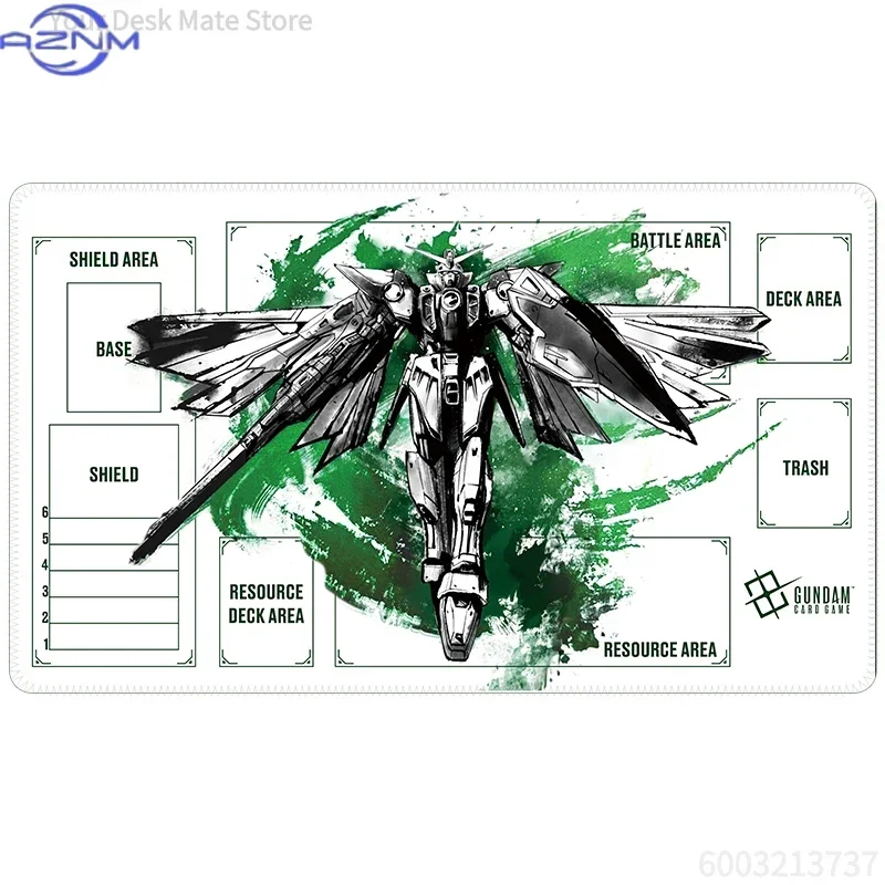 Anime Sci-Fi Battle Robot TCG Game Mat, Mecha & Character Art Stitched Edge Non-Slip Large Desk Playmat