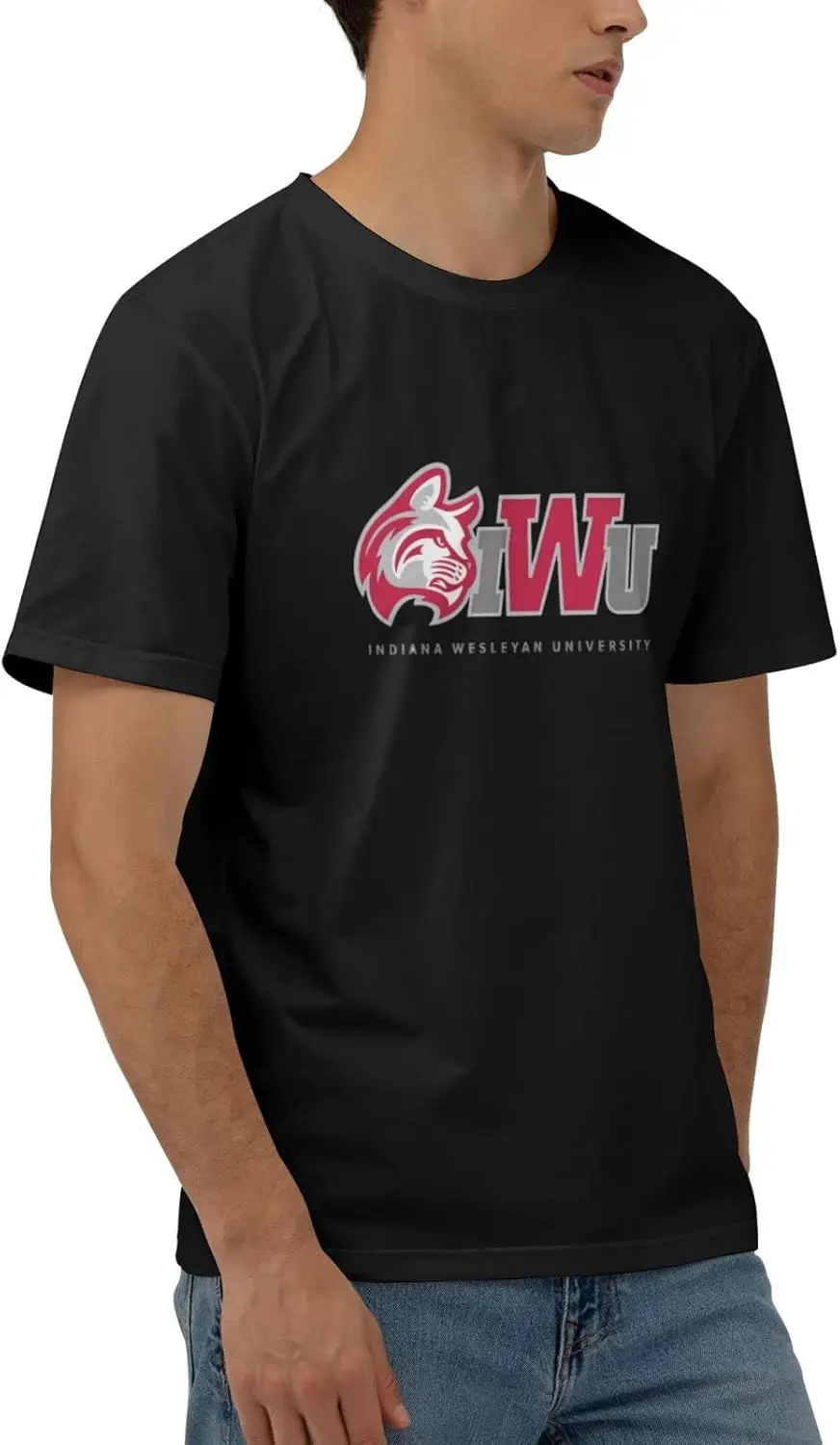 Indiana Wesleyan University Logo Men's 170g Combed Cotton Short Sleeve T-Shirt