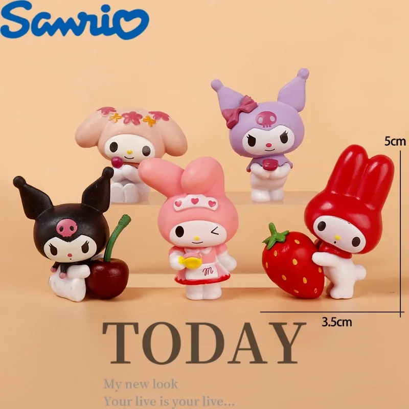 

Sanrio Hello Kitty Action Figrues Dolls Anime Kuromi Melody Cinnamoroll Theme Student Fashion Decoration Children Birthday Gifts