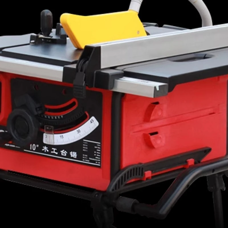 10-Zoll-Tischkreissäge für die Holzbearbeitung TJQ10 Werkbank aus Gusseisen, tragbare Sägemaschine, Motor-Schneidemaschine aus reinem Kupfer