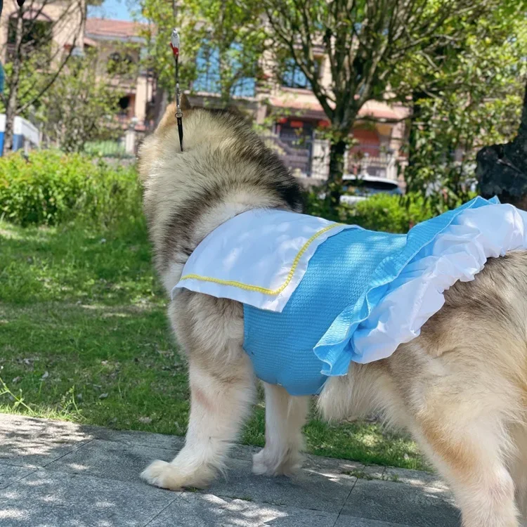 Spring Summer Pet Apparel Fairy Tale World Tucker Dress for Large Dog Golden Retriever Alaska Satsuma