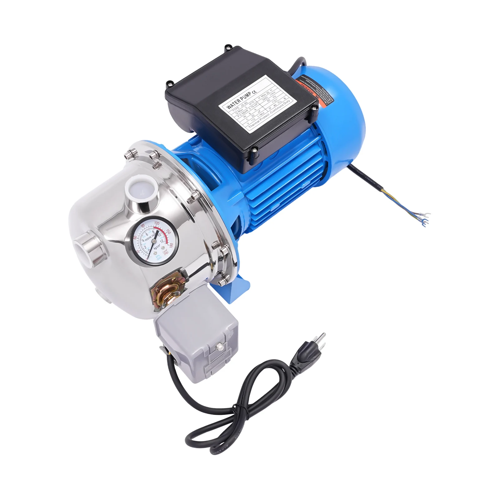 110v 0.75HP Portable Shallow Well Pump Water Pumping for sprinkler systems, Lawn Draining Irrigation