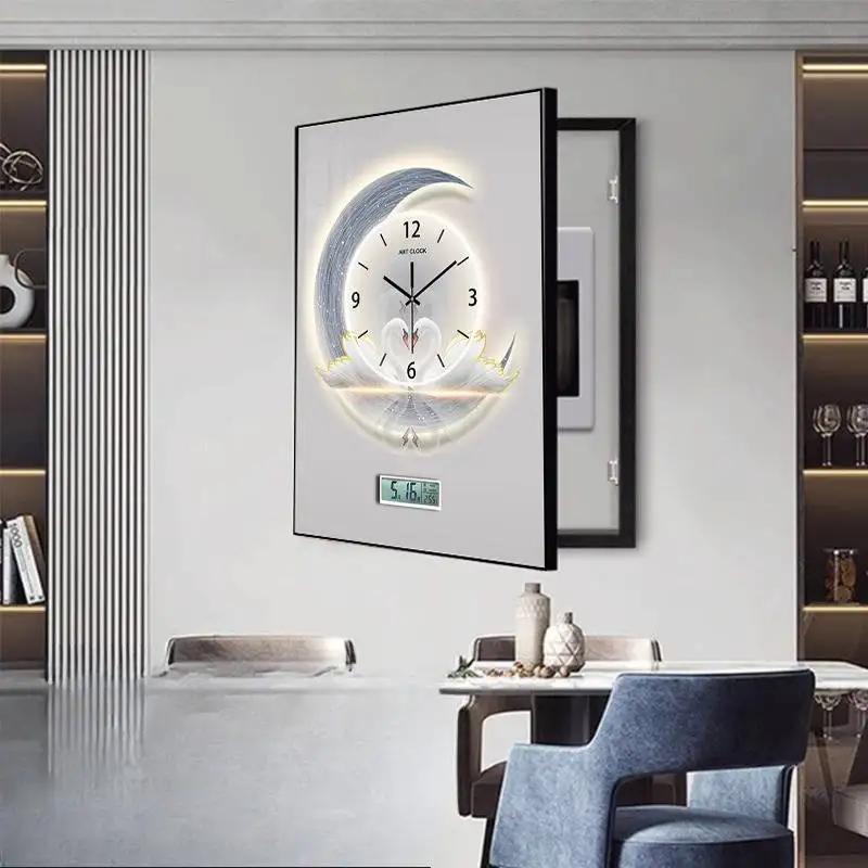 White Black Wall Clock Fashion Unique Numerals Vintage Luxury Wall Clock Items Digital Design Orologio Parete Room Decorations