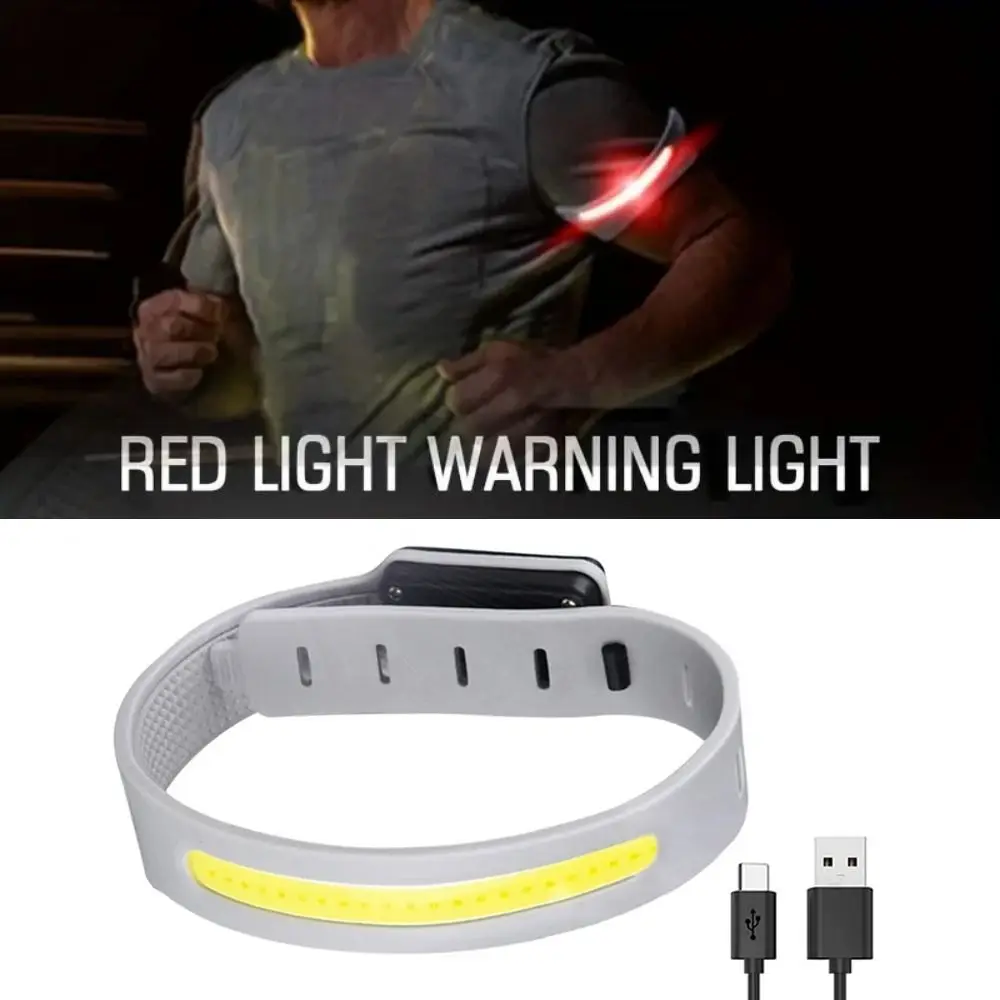 High Visibility COB LED Armband Night Light Glowing Rechargeable Night Running Wrist Lamp Sweat Resistant Leg Lantern