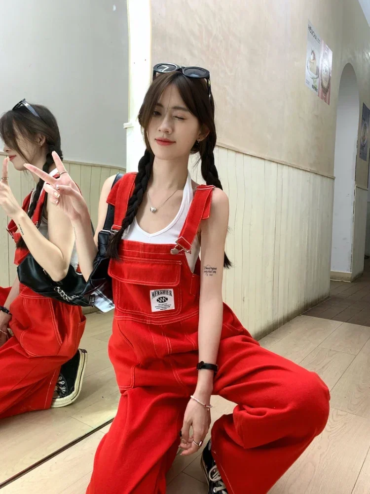 Colorful Pants Women Sweet Jumpsuits Girlish All-match Vitality Cozy Lovey Daily Temperament Mops Korean Style Pure Color Chic