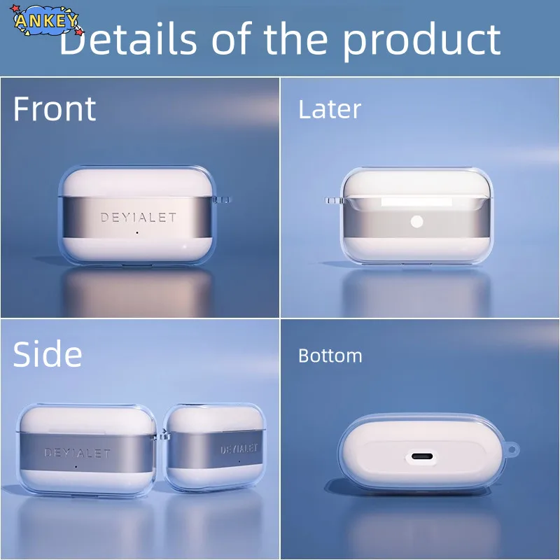 لـ Devialet Gemini II حافظة واقية شفافة وشفافة من مادة TPU تغطي سماعة أذن بلوتوث محمولة #2