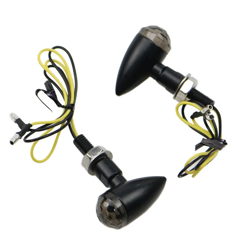 

Motorcycle Smoke Lens Mini Black Bullet Turn Signal Indicator Light For Cafe Racer Cruiser