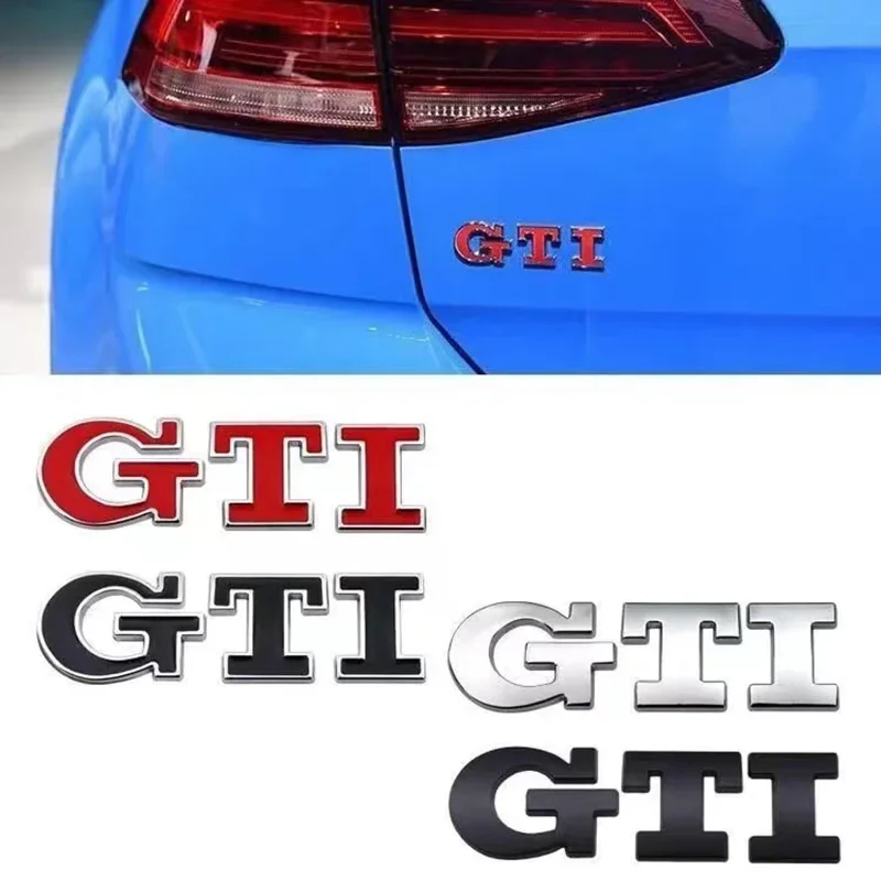 Metal carro gti logotipo tronco traseiro emblema adesivos decalques para volkswagen golf 4 5 6 7 8 passat jetta polo touareg gtd gla touran