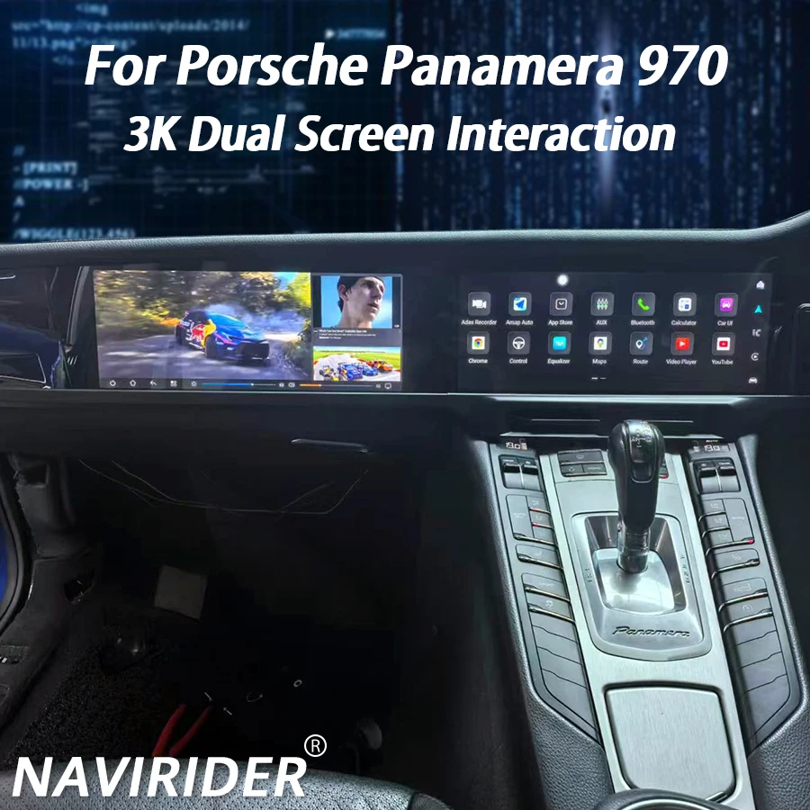 

Автомобильный радиоприемник с двойным экраном RHD, мультимедийный видеоплеер для Porsche Panamera 970 2010-2016, GPS-навигация, Android Auto Carplay, 4G, Wi-Fi