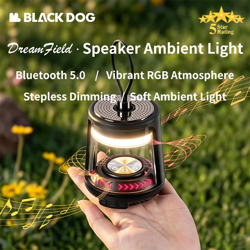 

BLACKDOG Rechargeable Camping Lantern, Long Battery Life Tent Light with Bluetooth Speaker, New Portable Mood Lamp for Outdoor