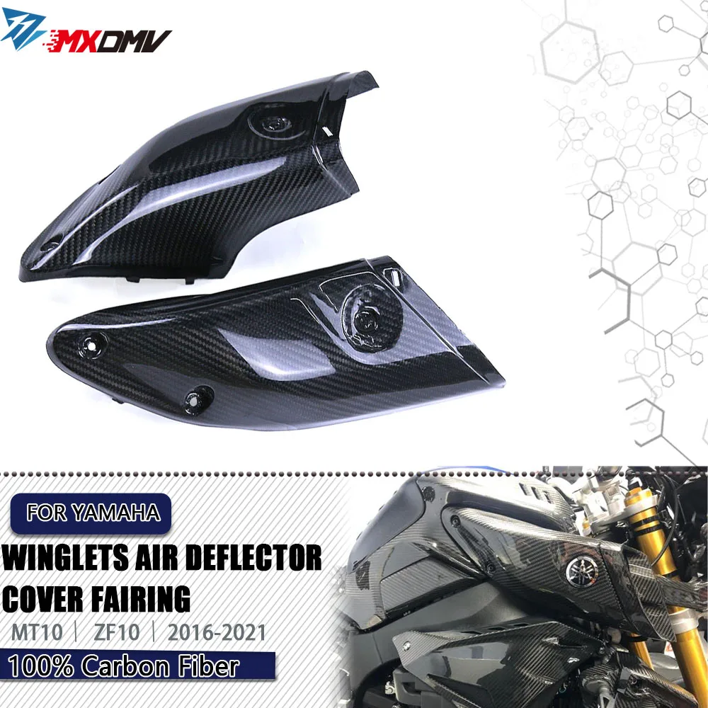 

For Yamaha MT-10 FZ-10 2016-2020 3K Carbon Fiber Motorcycle Winglets Air Deflector Cover Fairing TANK SIDEAIR INTAKE PANEL