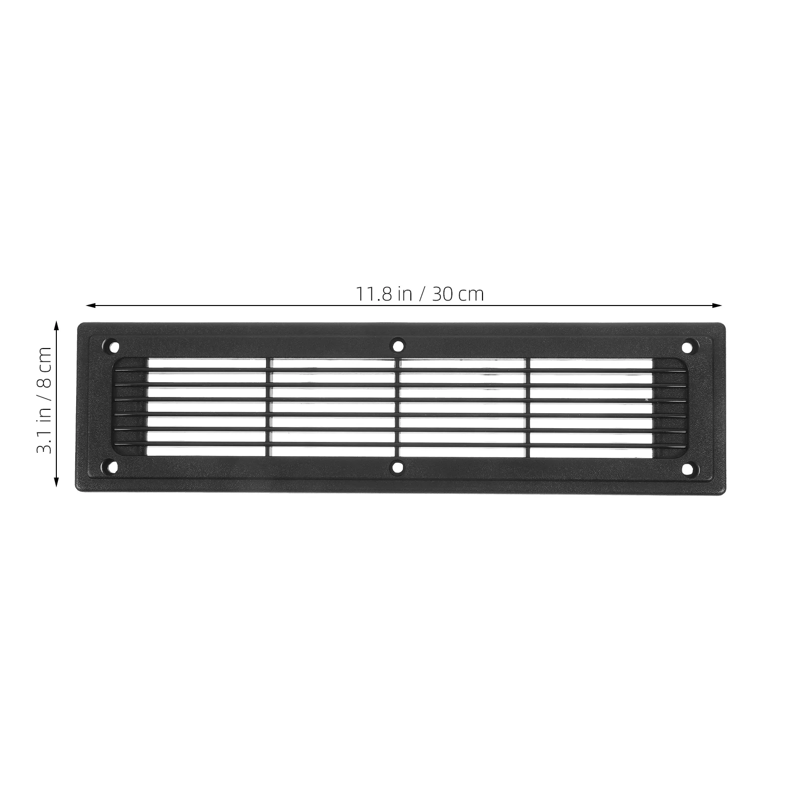 중앙 AC RV 해양 검정색 플라스틱용 300x80mm 직사각형 루버 바닥 레지스터 간편한 설치 대형