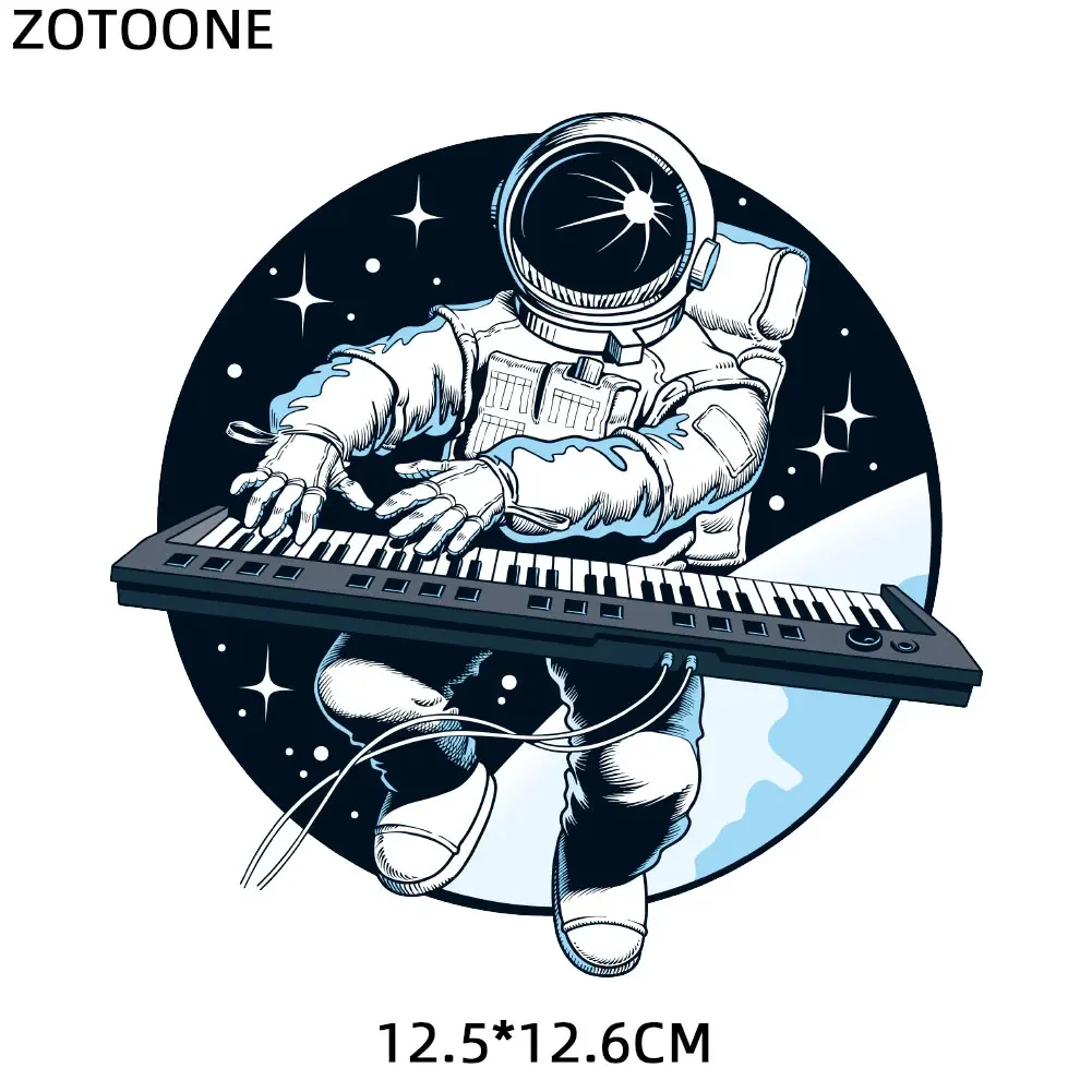 ZOTOONE Iron on Patches Space Astronaut Patch for Clothes DIY Heat Transfer Printed Stickers Clothing Embroidery Applique D