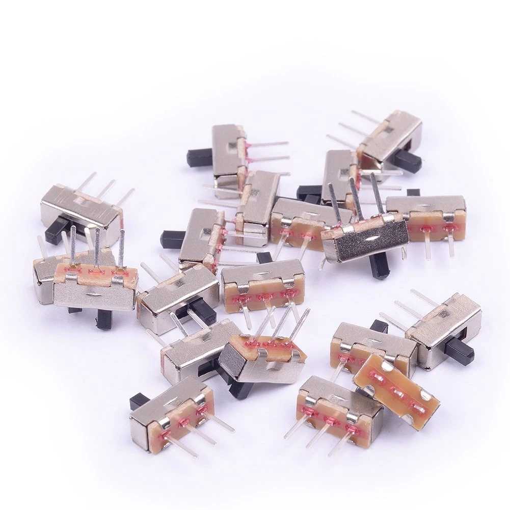 20Pcs SS12D00 Interruptor ON-OFF MINI Slide Switch 3Pin 1P2T 2 Position High Quality Toggle Switch Handle Length:2MM/3MM/4MM/5MM