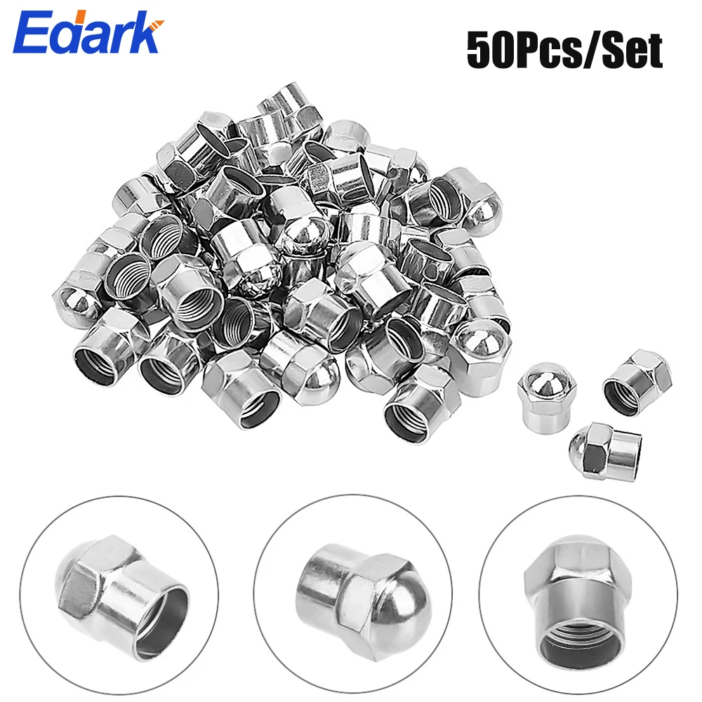 

50Pcs/Set Tire Valve Stem Cap, Chrome-plated Plastic Dust Proof Covers Universal Fit for Cars, SUVs, Bike and Bicycle, Trucks