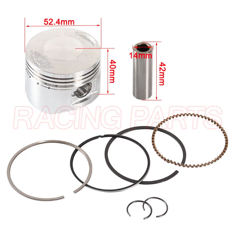 LF 125 Motorcycle 52.4mm Piston 14mm Pin Piston Ring Set For Lifan 125cc 1P52FMI Horizontal Engine Dirt Pit Bike ATV Quad