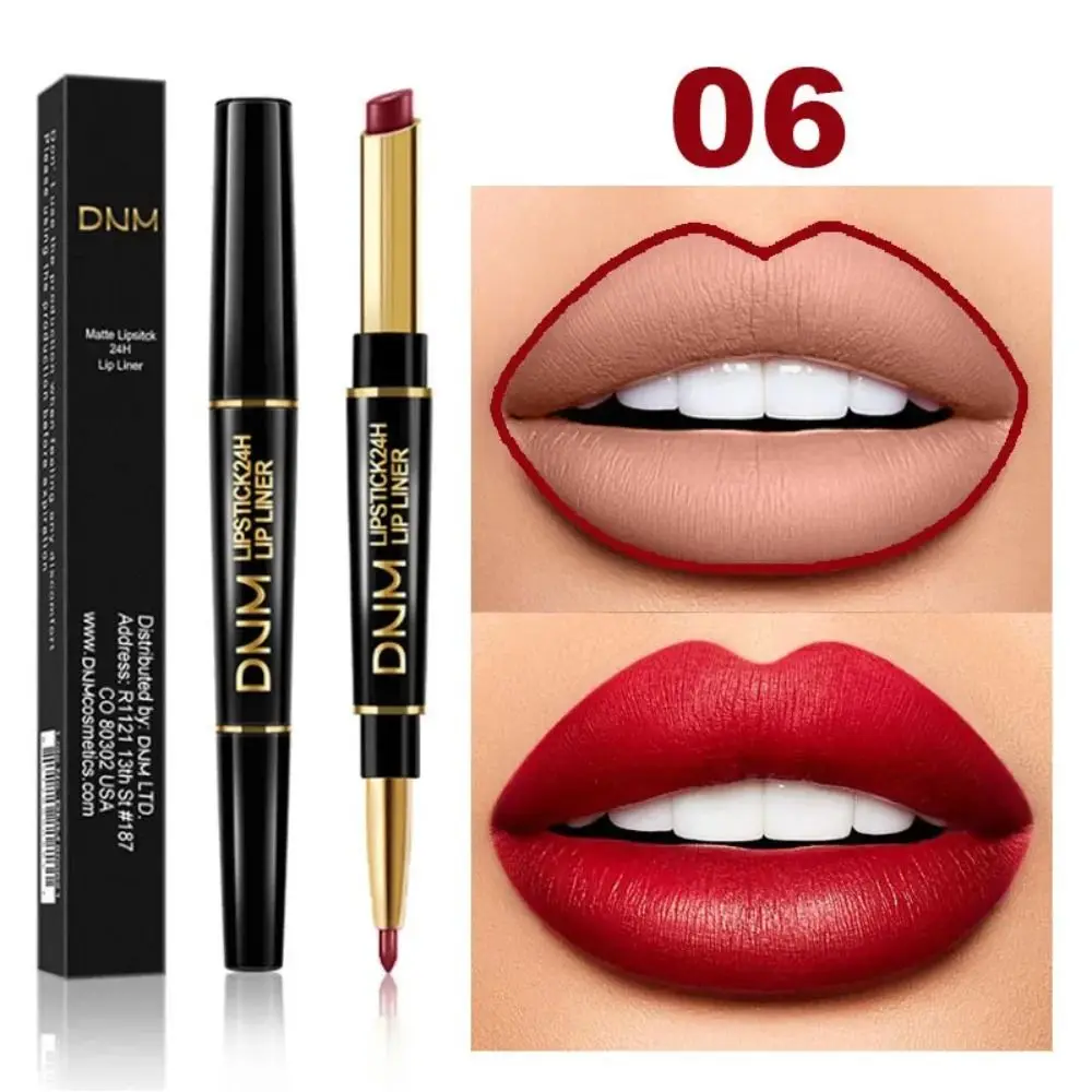 Dubbelzijdige Matte Lippenstift 12 Kleuren Niet Vervagen Waterdichte Voering Potlood Langdurige Hydraterende Make-Up Tool Meisje