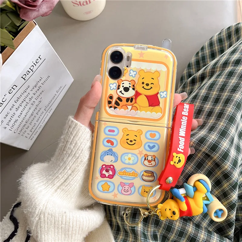 

Tigger Winnie Piglet Phone Case for OPPO Find N2 N3 Flip Cartoon Big Brother Shell Folding Protective Acrylic Hard Cover