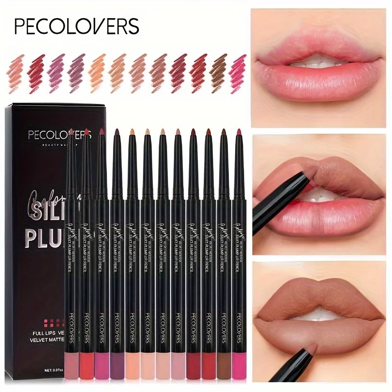 

12PCS/Set Professional Multi-functional Lipliner Pencil Long Lasting Waterproof Lip Eye Brow Makeup Colorful Lip Liner Pens