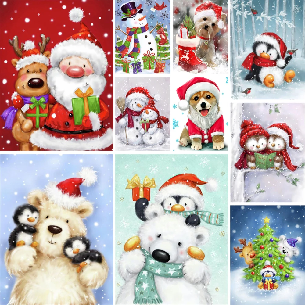 Christmas Dog Paint By Numbers For Adults Handicrafts Crafts Kits For Adults Wall Art Personalized Gift Ideas Free Shipping HOT