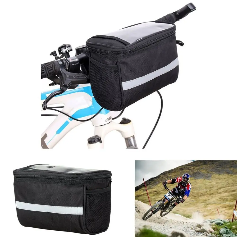 Reflective Basket Rack Cycling Bags Front Tube Pannier Bike Bicycle Handlebar Bag
