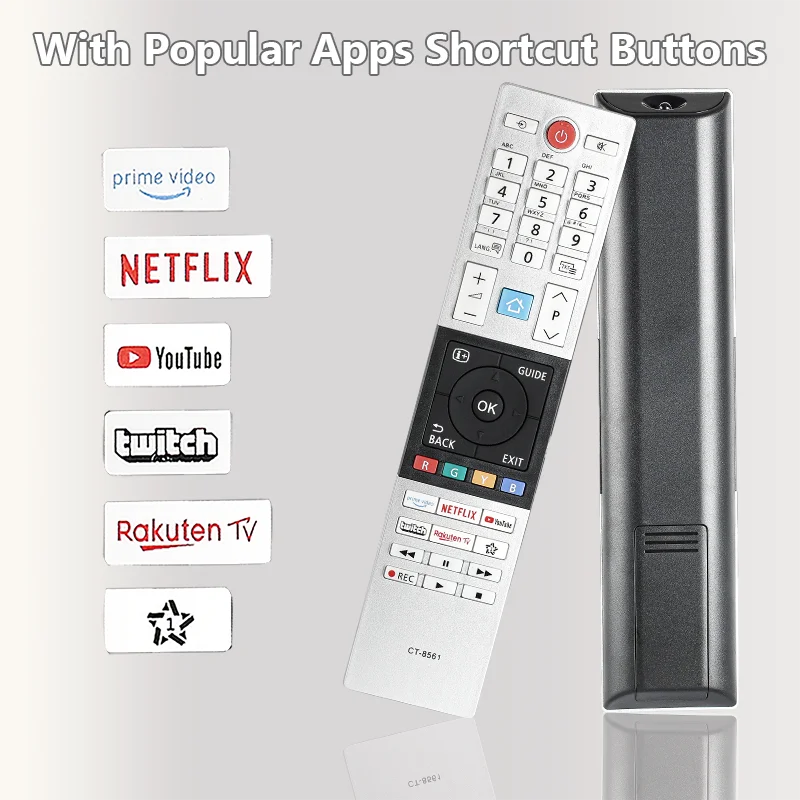 CT-8561 RC45151 untuk pengganti Remote Control Toshiba dengan tombol NETFLIX YouTube primideo, untuk TV pintar Toshiba 43UK3163DG