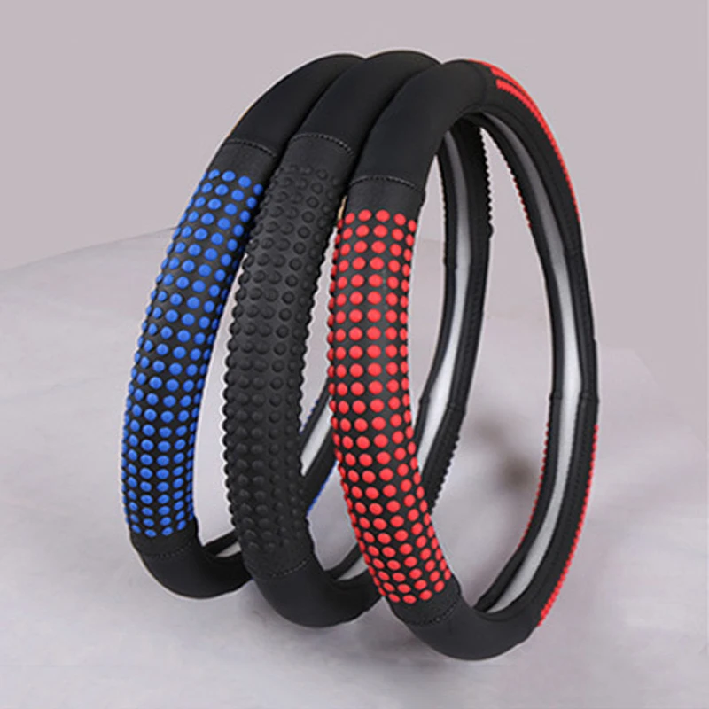 Car Truck Auto Van Lorry Bus Steering Wheel Cover Wrap For 40 42 45 47 50CM 3 D Non-slip Braid On Steering-Wheel Black Red Blue