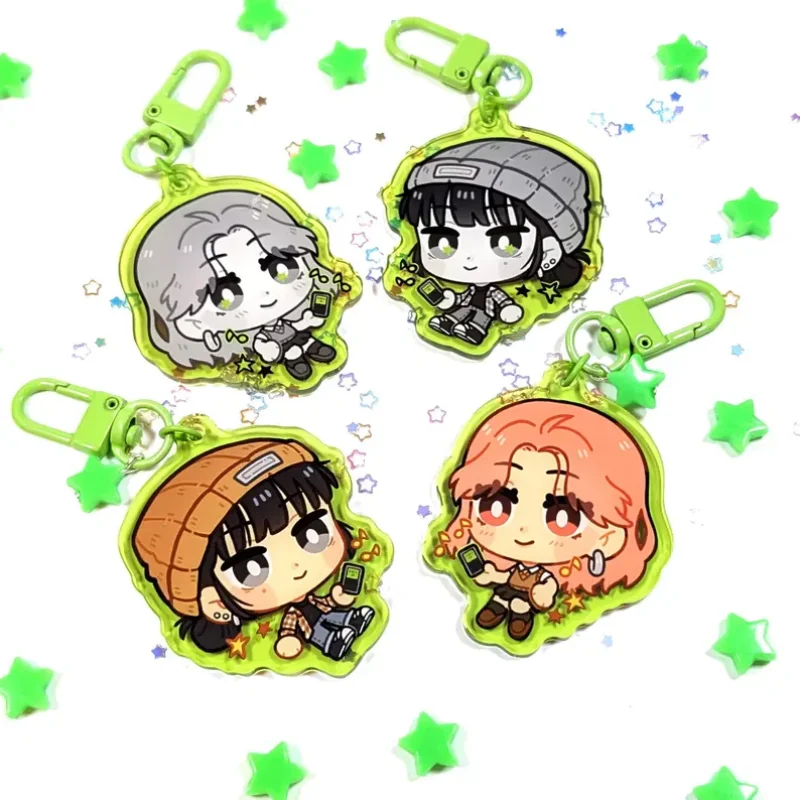 Green Yuri Acrylic Keychains Anime Themed Unique Gift Ideal for All Ages Collectible Keychains