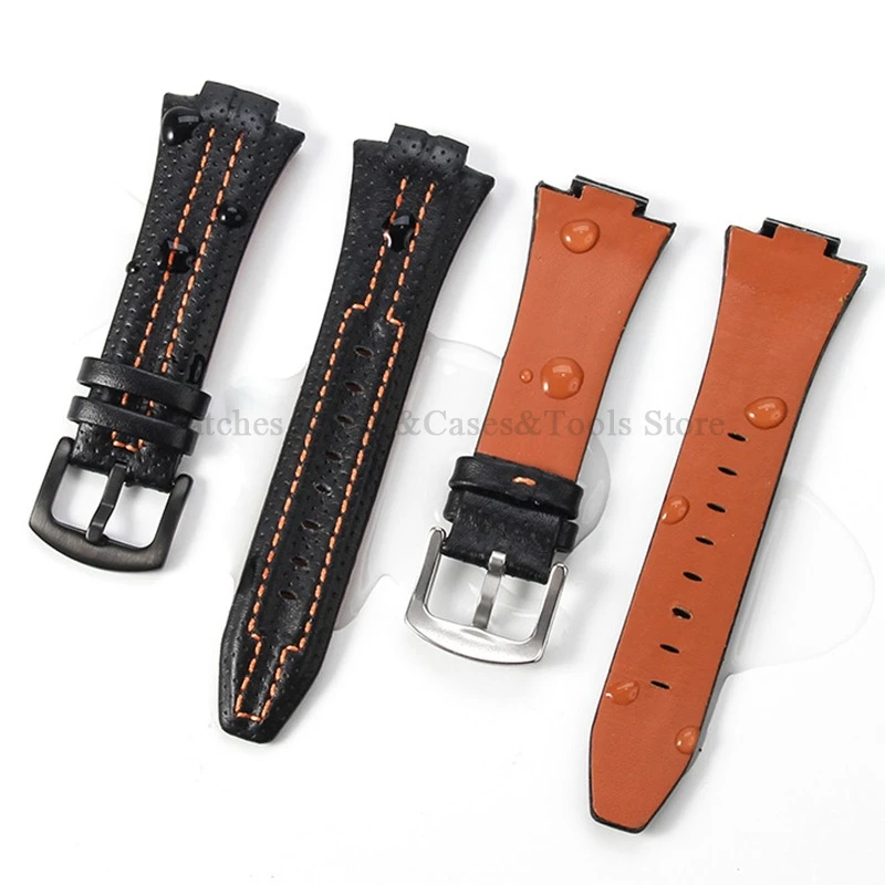 Genuine Leather Watch Strap 15mmx27mm for Seiko SNL017P1 SNL029P2 SNA595P2 SNL021P1 Wristband Sport Bracelets Watch Accessories