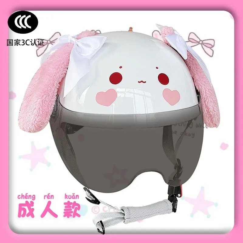 

Cartoon Cute My Melody Cinnamoroll Couple-Style Motorcycle Half-Helmet Sun-Protective Electric Bike Helmet Safety Hat Gift