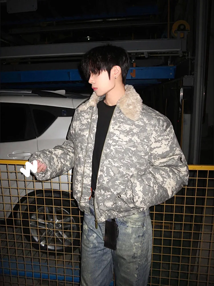 

Американский ретро камуфляжный стеганый хлопковый джет, мужская зимняя куртка Thiened Cleanfit Pilot Jaet ort, верхняя одежда, пальто