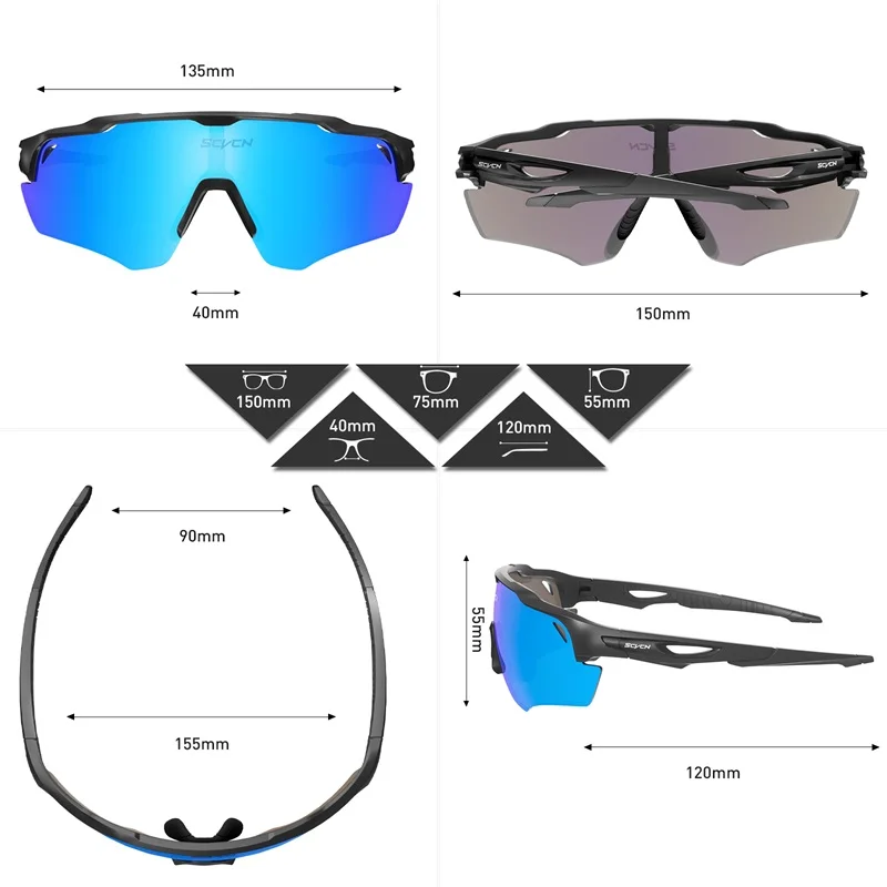 SCVCN lunettes de soleil de cyclisme hommes femmes vtt lunettes de vélo UV400 lunettes de Protection de pêche polarisées lunettes de vélo