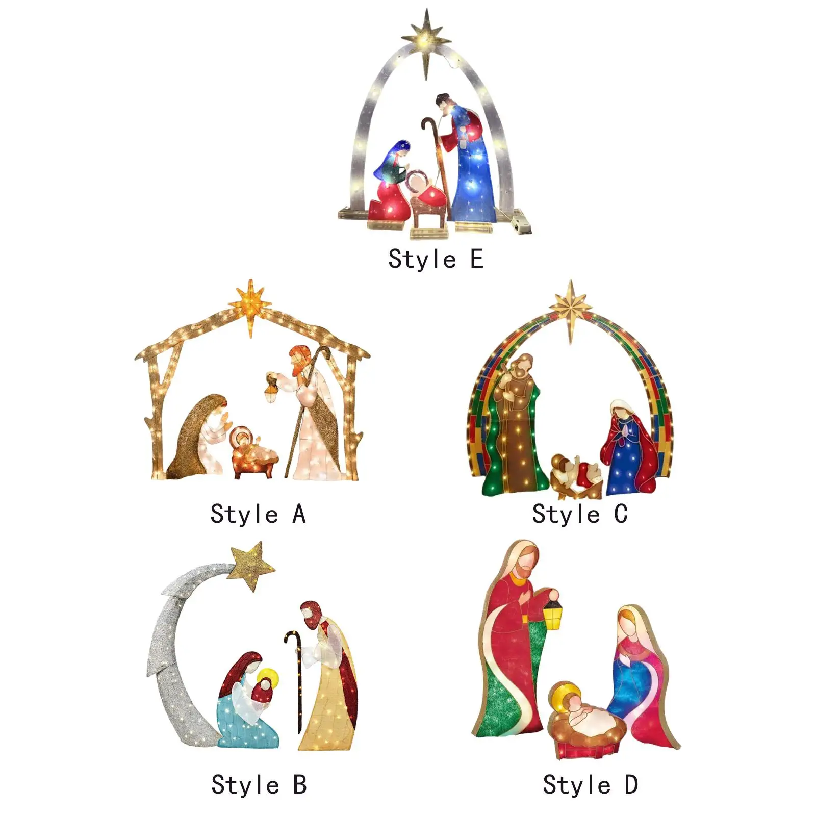 Nativity Sets for Christmas Light up Tabletop Religious Decor Birth of Jesus