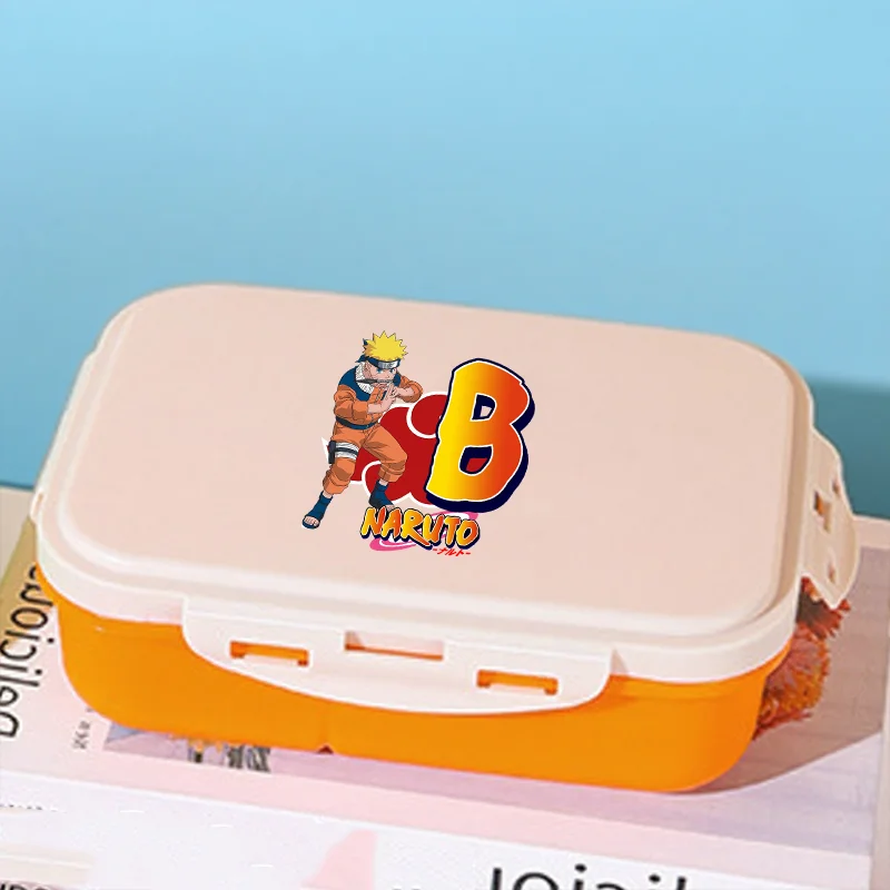 Fiambrera Naruto Uzumaki Naruto patrón de dibujos animados letra A-Z impresión Bento fiambrera estudiantes contenedores de almacenamiento de alimentos portátiles regalos