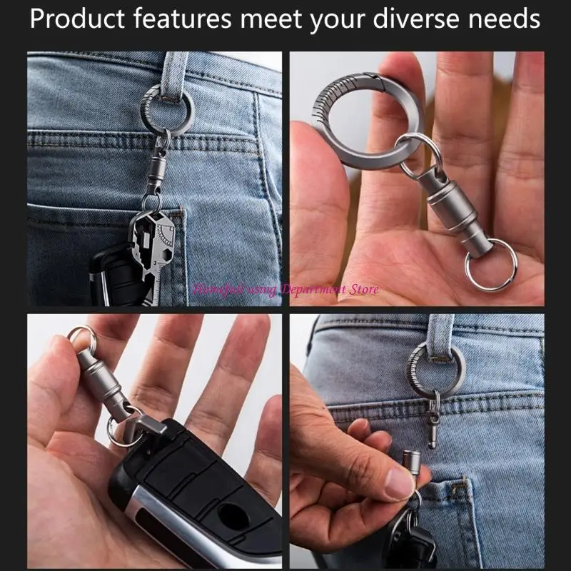  Titaniums Carabiner Swivels Keychain Corrosion Resistant Everyday Carry Solution
