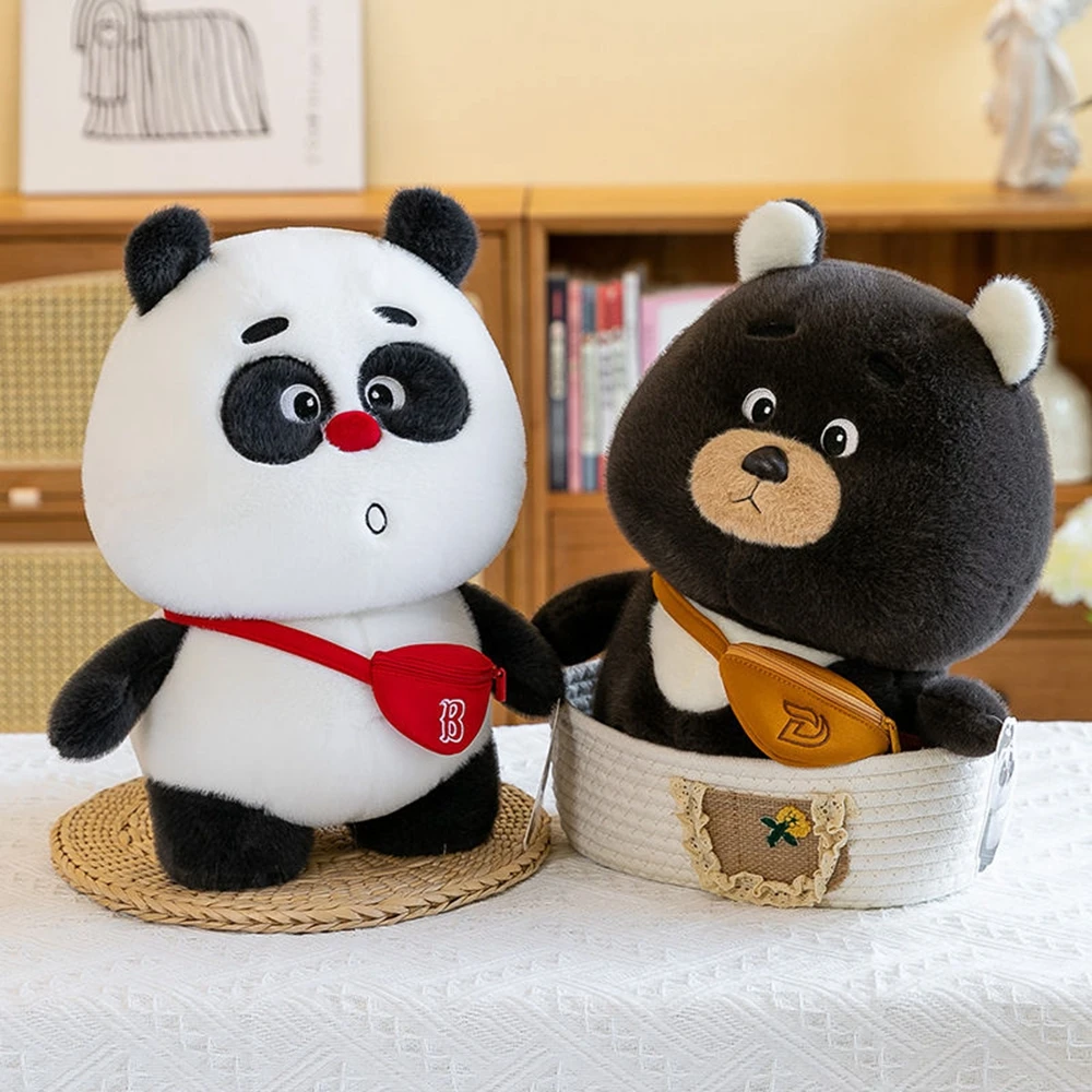 

45cm Cute Panda Plush Toy Cartoon Bear Backpack Decorated With Cute Animal Dolls To Return Birthday Christmas Gifts